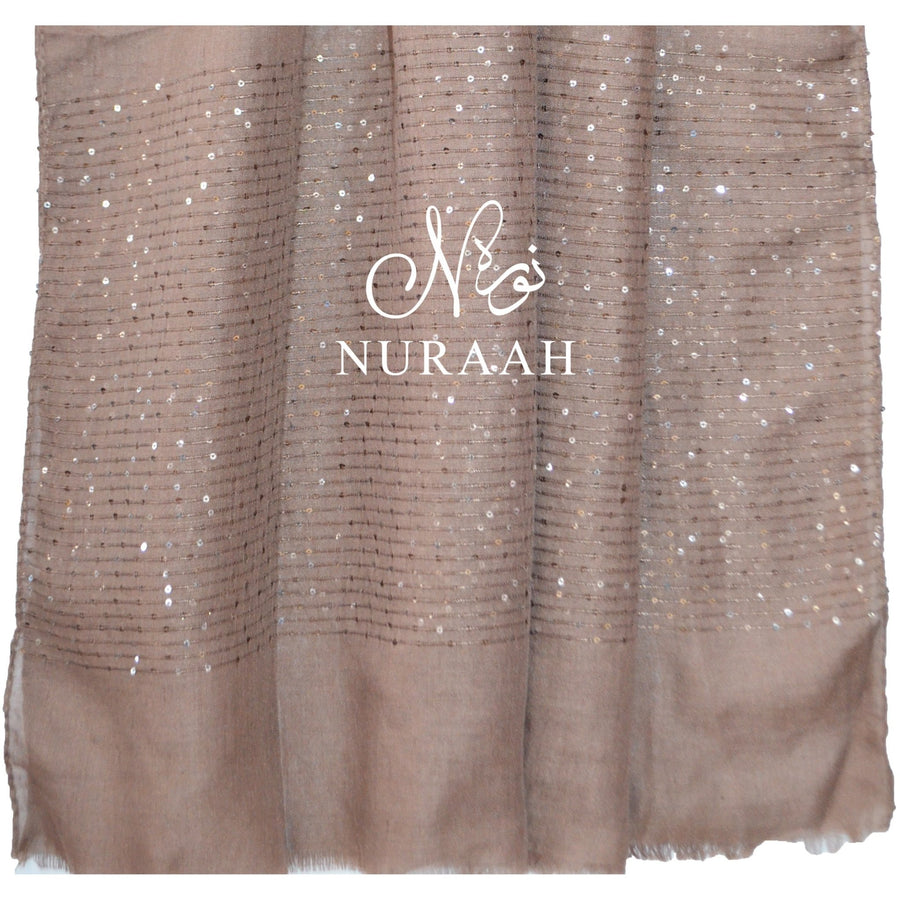SEQUIN HIJAB BROWN - NURAAH