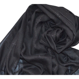 SHIMMER STRIPPED HIJAB BLACK - NURAAH