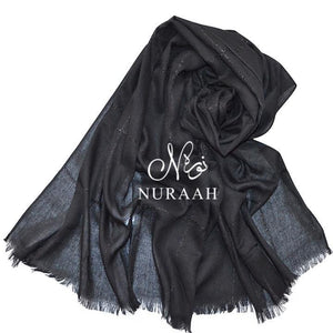 SHIMMER STRIPPED HIJAB BLACK - NURAAH