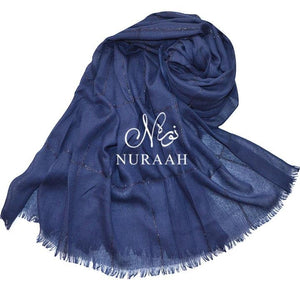 SHIMMER STRIPPED HIJAB ELECTRIC BLUE - NURAAH