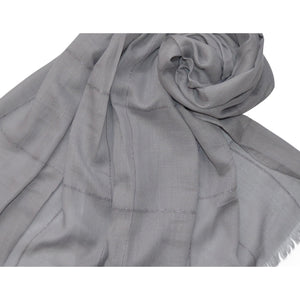 SHIMMER STRIPPED HIJAB GREY - NURAAH