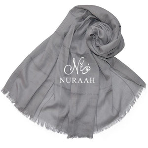 SHIMMER STRIPPED HIJAB GREY - NURAAH