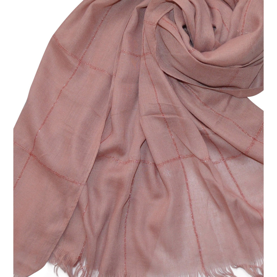 SHIMMER STRIPPED HIJAB ROSE BLUSH - NURAAH