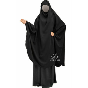 TWO PIECE KHIMAR SET BLACK - NURAAH