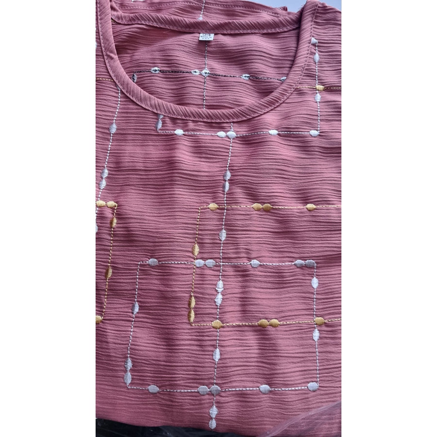 URWA EMBROIDERY DRESS CLAY - NURAAH