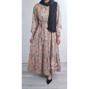 VISCOSE PRINT TIERED RUFFLE DRESS 02 - NURAAH