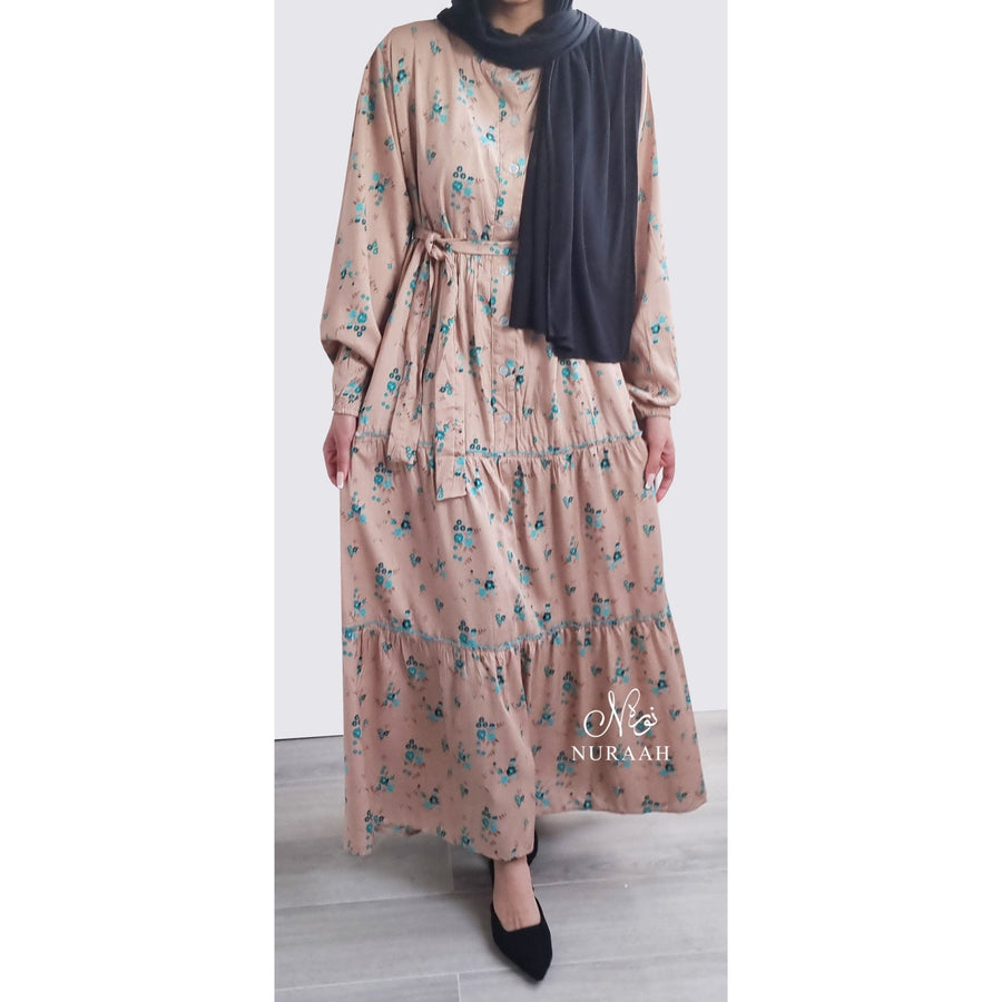 VISCOSE PRINT TIERED RUFFLE DRESS 02 - NURAAH