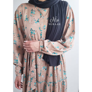 VISCOSE PRINT TIERED RUFFLE DRESS 02 - NURAAH