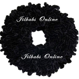 Volumising Scrunchie Velvet Big Hair Bun Hijab Scarf Volumizer Khaleeji BLACK - NURAAH