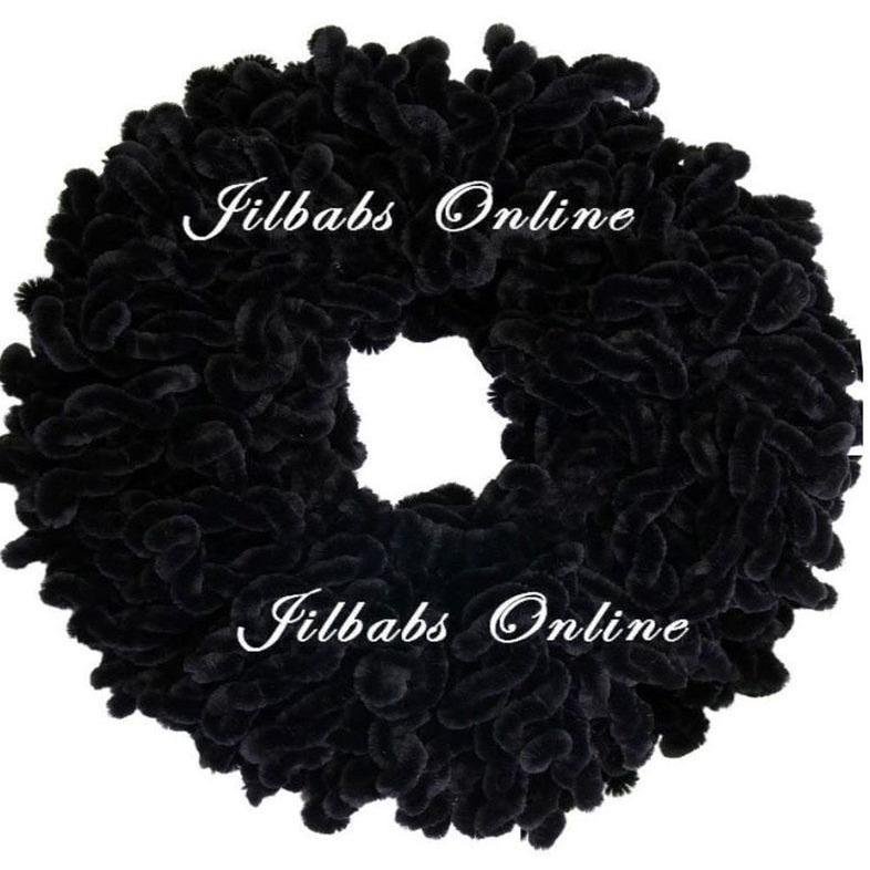 Volumising Scrunchie Velvet Big Hair Bun Hijab Scarf Volumizer Khaleeji BLACK - NURAAH