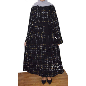 WINTER EMBROIDERY DRESS BLACK - NURAAH