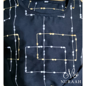 WINTER EMBROIDERY DRESS BLACK - NURAAH