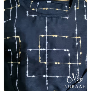 WINTER EMBROIDERY DRESS BLACK - NURAAH