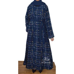 WINTER EMBROIDERY DRESS BLUE - NURAAH