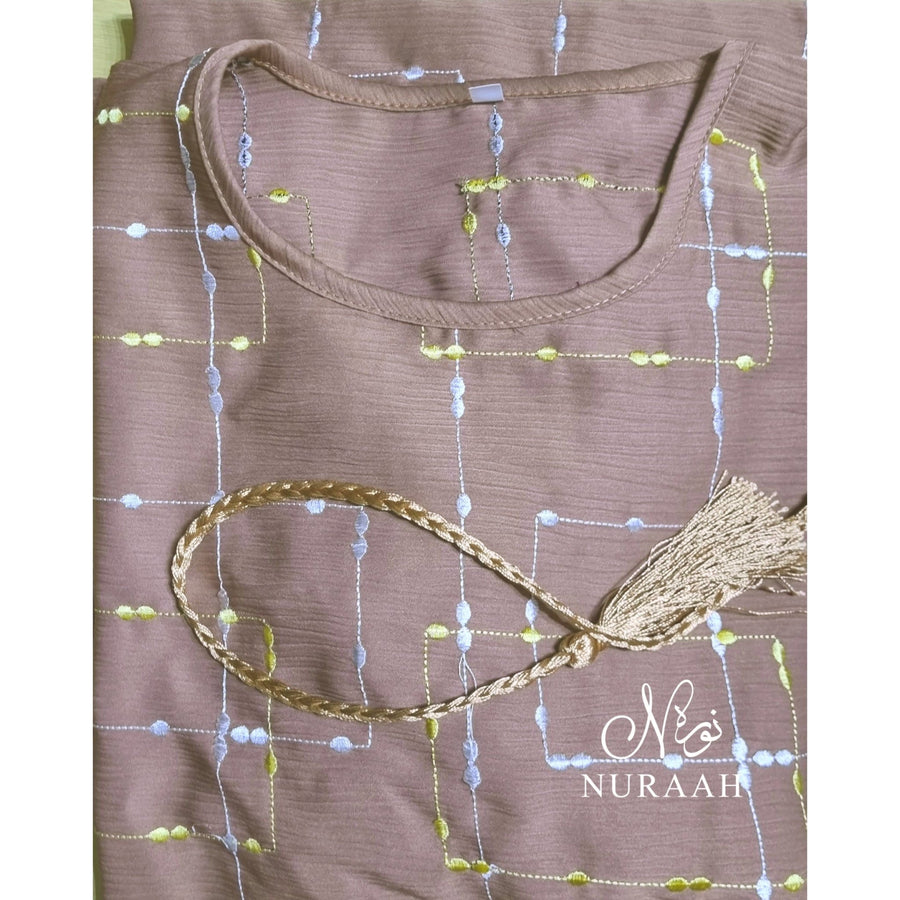 WINTER EMBROIDERY DRESS CLAY - NURAAH