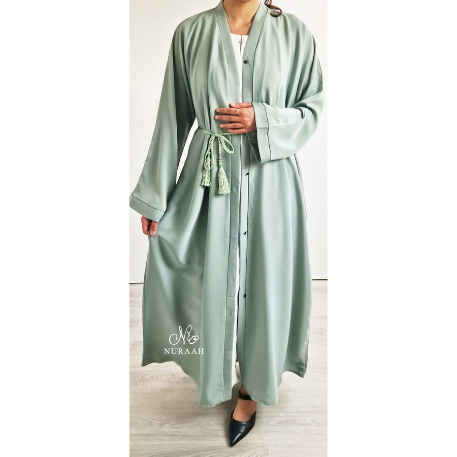 ZOOM OPEN ABAYA MINT GREEN - NURAAH