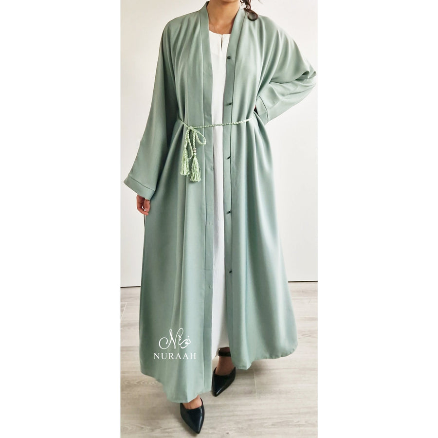 ZOOM OPEN ABAYA MINT GREEN - NURAAH