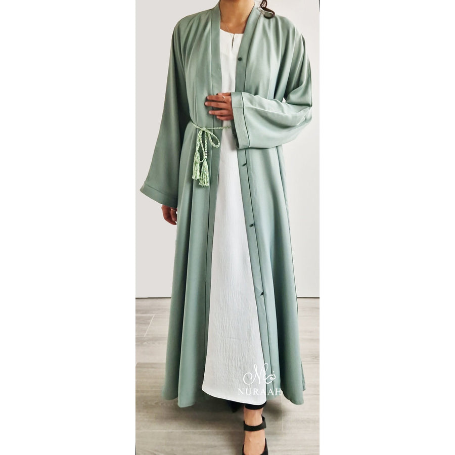 ZOOM OPEN ABAYA MINT GREEN - NURAAH