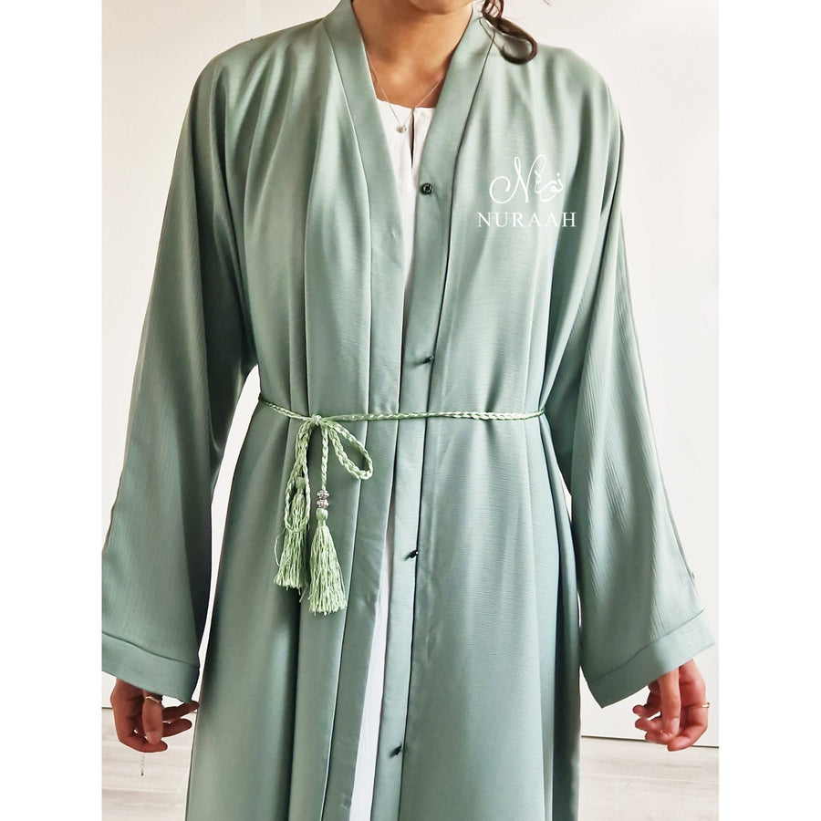 ZOOM OPEN ABAYA MINT GREEN - NURAAH