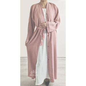 ZOOM OPEN ABAYA SEA PINK - NURAAH