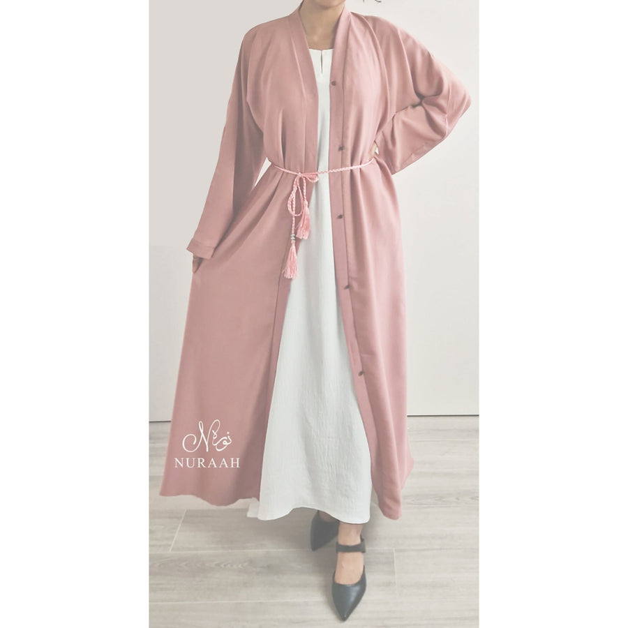 ZOOM OPEN ABAYA SEA PINK - NURAAH