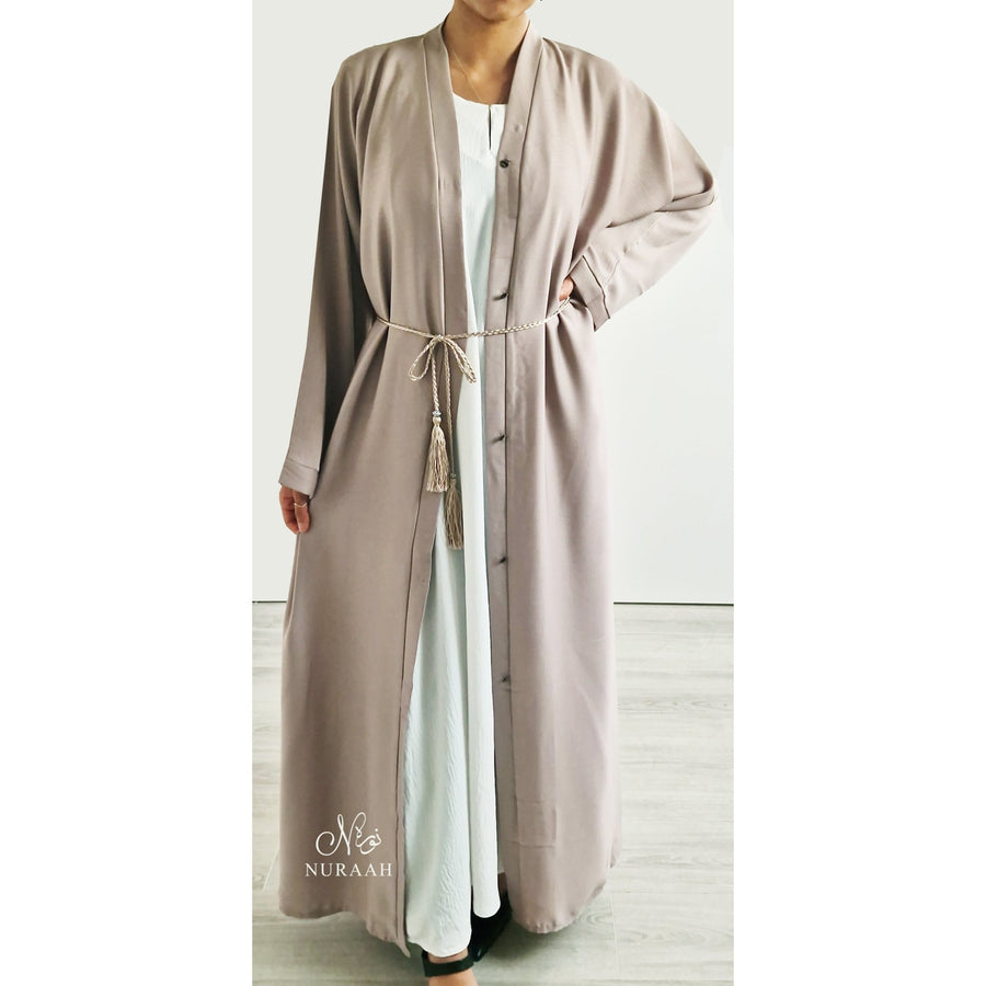 ZOOM OPEN ABAYA STONE - NURAAH