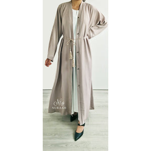 ZOOM OPEN ABAYA STONE - NURAAH